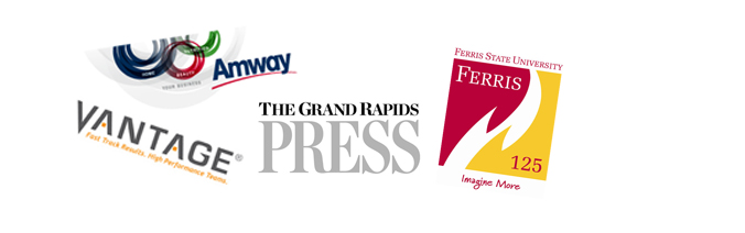 Partners include Vantage, Amway, Ferris State, Grand Rapids Press