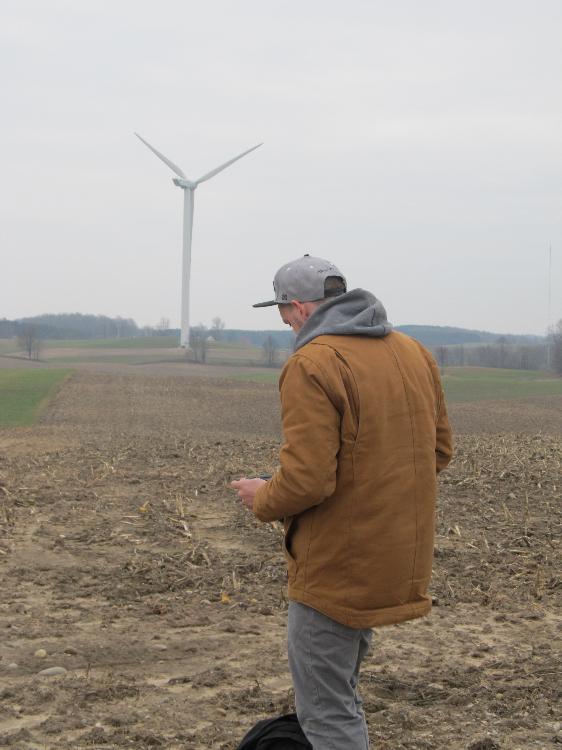 Evan viewing turbine from a distance
