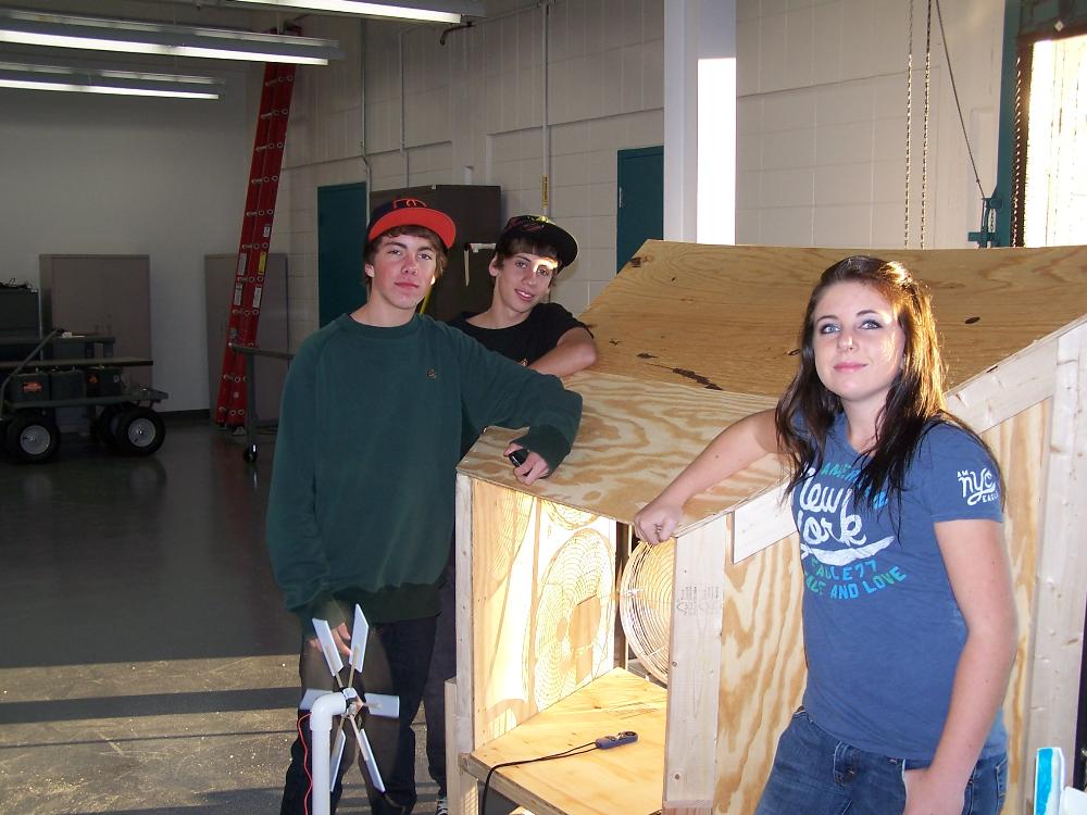 Students test model turbines