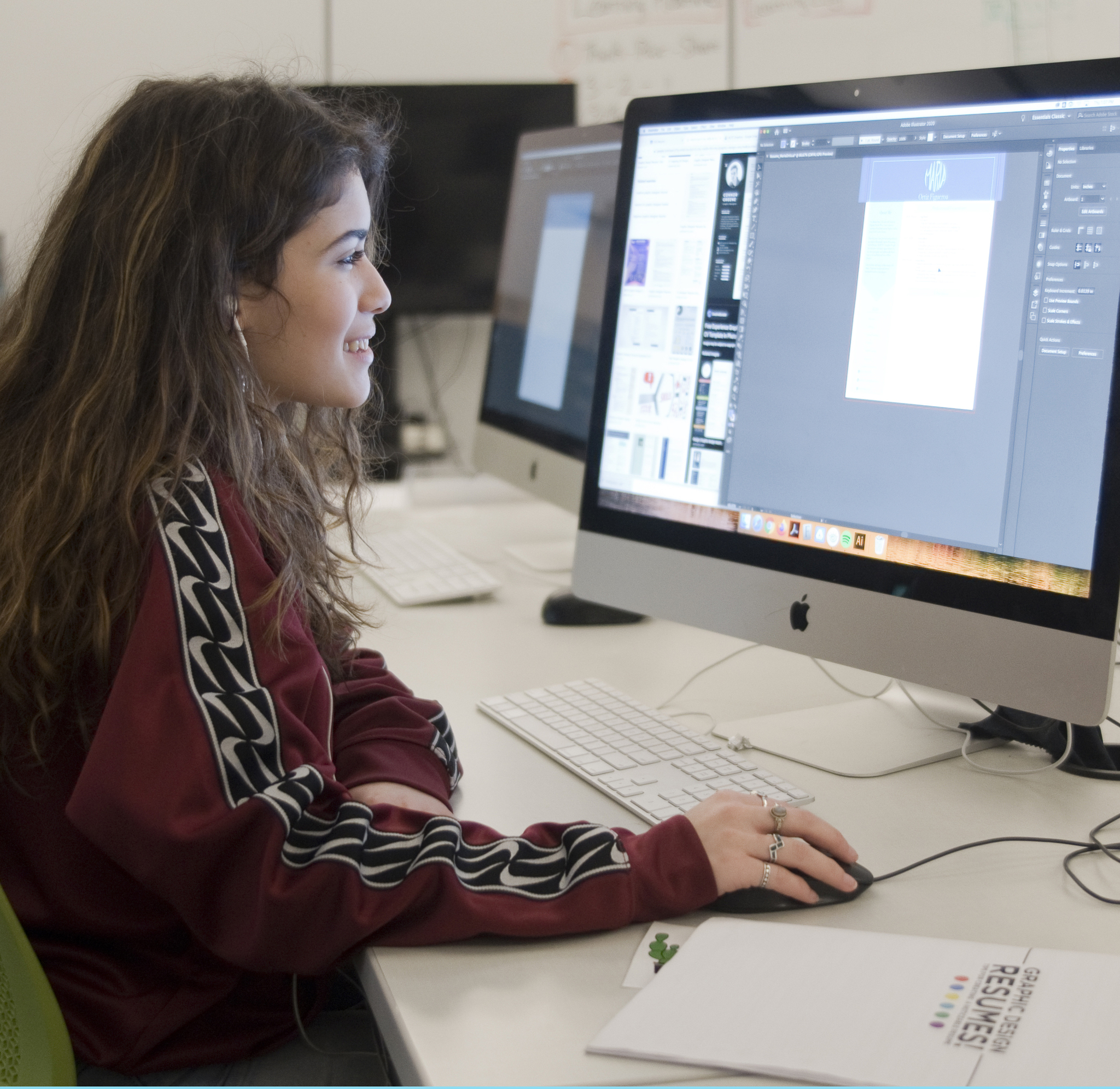 Student at computer