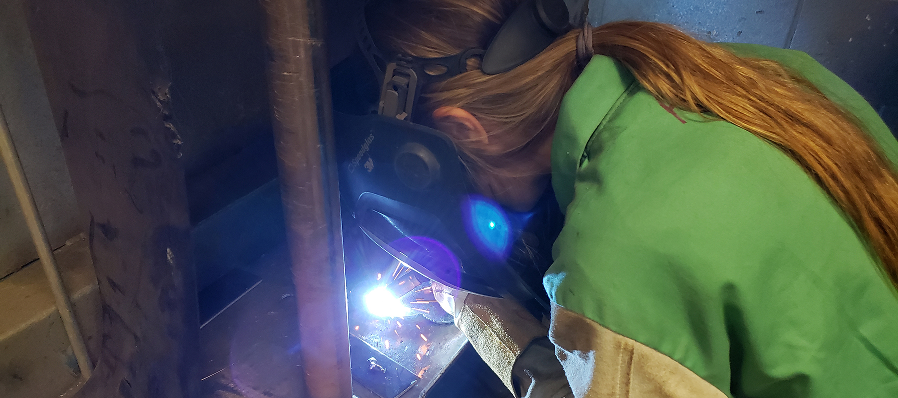 girl welding